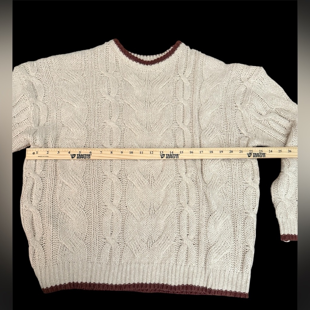 Cable Knit Cream Sweater - Picture 6 of 6
